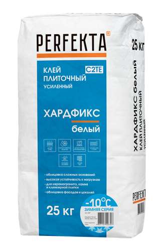 Клей плиточный усиленный Хардфикс Белый C2 ТЕ зимняя серия, 25 кг